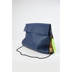 NEW AMPERSAND AS APOSTROPHE large buffalo parcel tote in cobalt blue buffalo